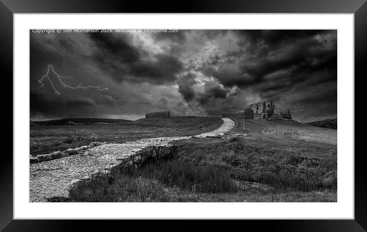 Stormy Duffus Castle Landscape Framed Mounted Print by Tom McPherson