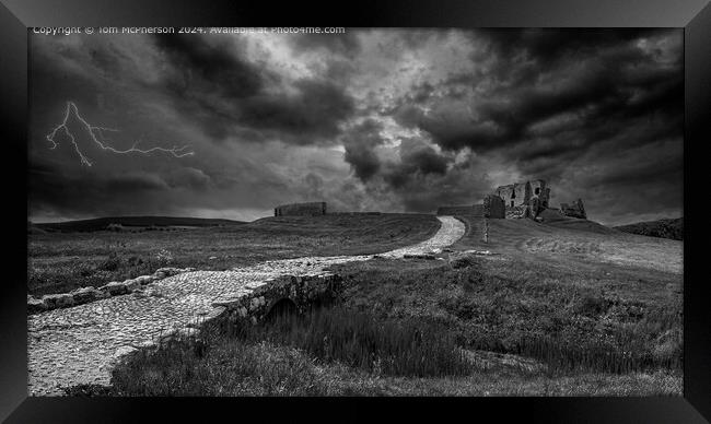 Stormy Duffus Castle Landscape Framed Print by Tom McPherson