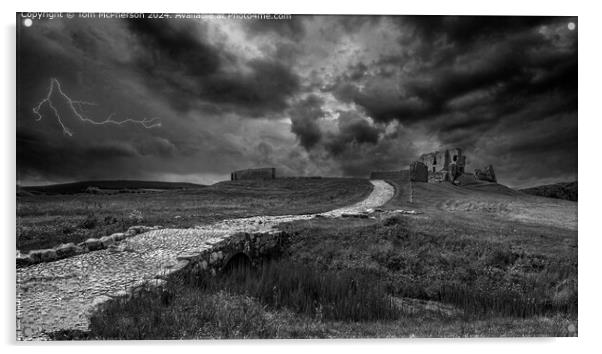 Stormy Duffus Castle Landscape Acrylic by Tom McPherson