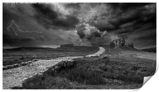 Stormy Duffus Castle Landscape Print by Tom McPherson