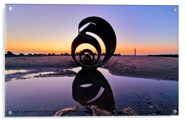 Mary's Shell Sunset Reflection Acrylic by Michele Davis