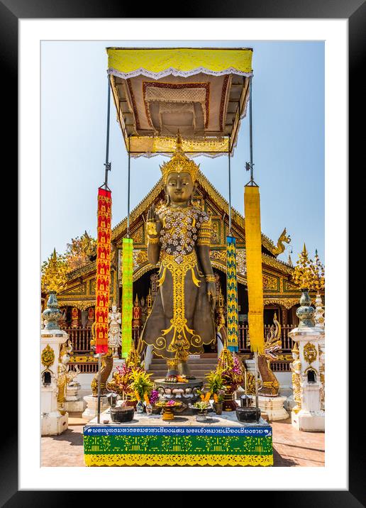 Buddha Statue Thai Temple Framed Mounted Print by Kevin Hellon