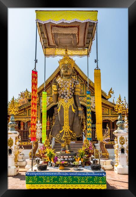 Buddha Statue Thai Temple Framed Print by Kevin Hellon