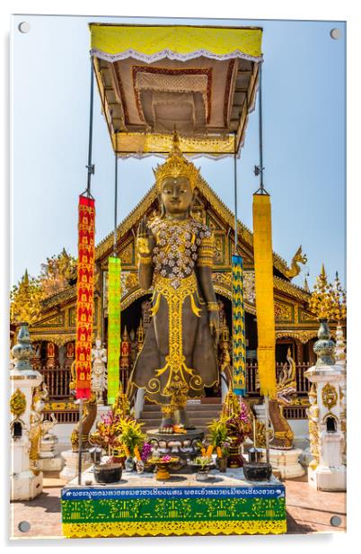 Buddha Statue Thai Temple Acrylic by Kevin Hellon