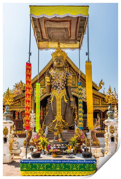 Buddha Statue Thai Temple Print by Kevin Hellon