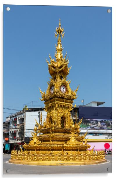 Chiang Rai Clock Tower Elegance Acrylic by Kevin Hellon