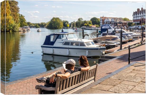 Thames Boats Henley Canvas Print by Kevin Hellon