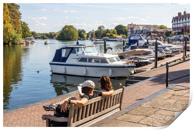 Thames Boats Henley Print by Kevin Hellon
