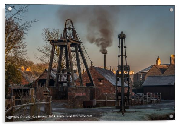 Frosty Morning at the mine Acrylic by Ironbridge Images
