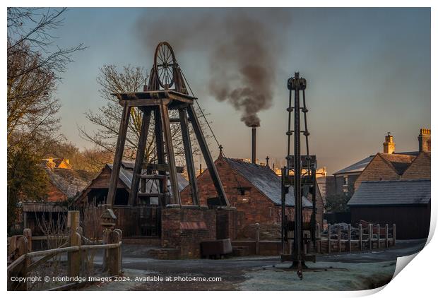 Frosty Morning at the mine Print by Ironbridge Images