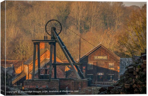 Sunrise over a frosty Victorian mine Canvas Print by Ironbridge Images