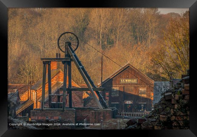 Sunrise over a frosty Victorian mine Framed Print by Ironbridge Images