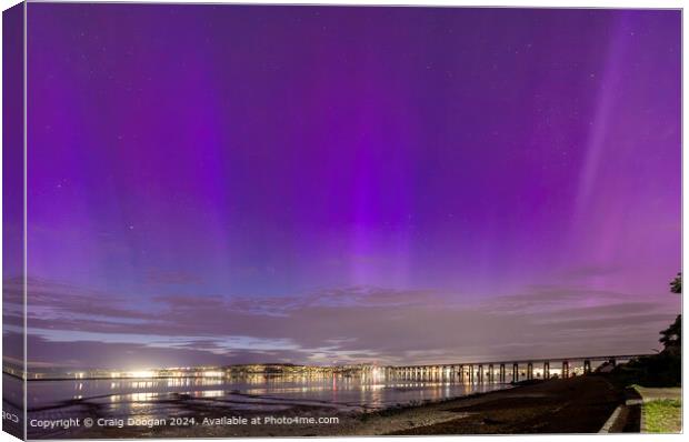 Northern Lights Dundee Cityscape Canvas Print by Craig Doogan