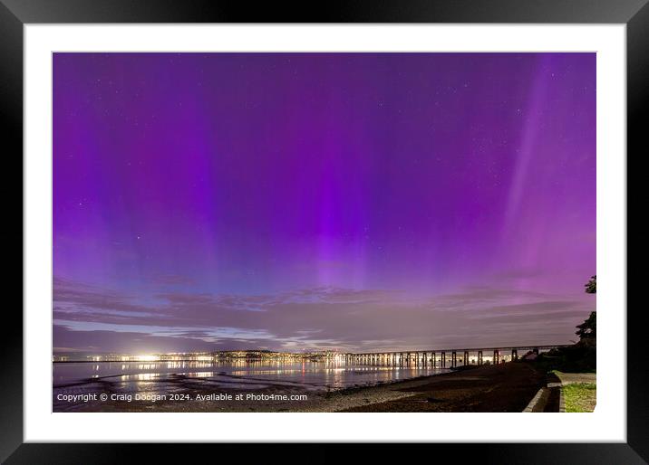 Northern Lights Dundee Cityscape Framed Mounted Print by Craig Doogan