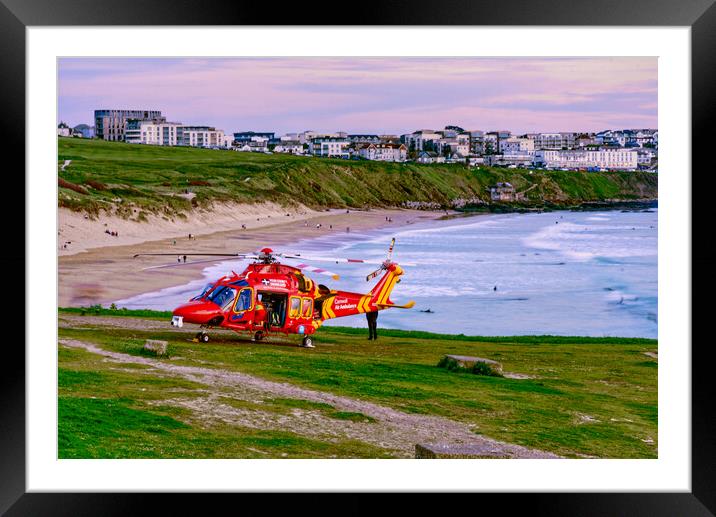 Cornwall Air Ambulance  Framed Mounted Print by Alison Chambers