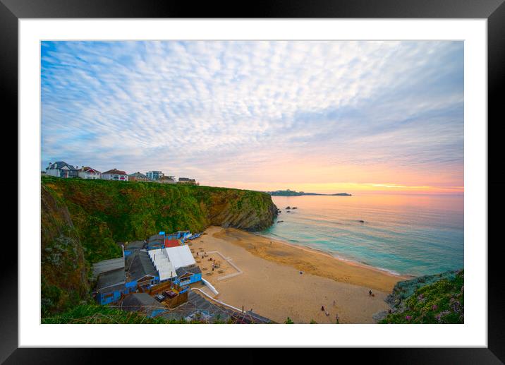 Lusty Glaze Beach Framed Mounted Print by Alison Chambers