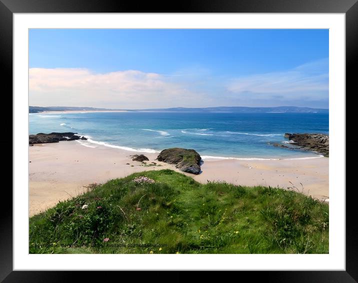 Gwithian to St Ives  Seascape  Framed Mounted Print by Beryl Curran