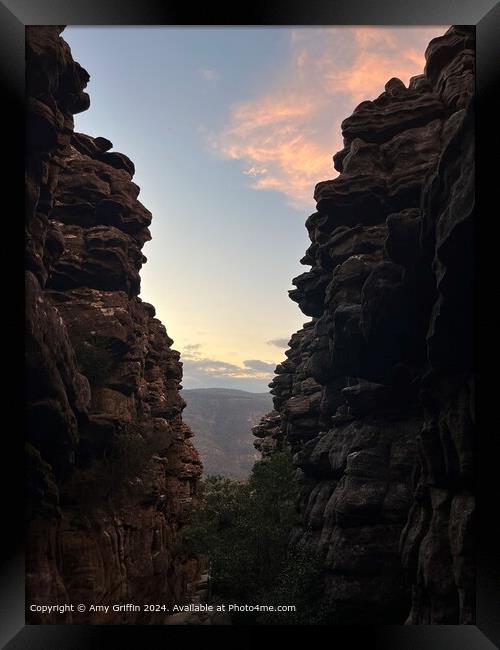 Sunset Canyon Passage  Framed Print by Amy Griffin