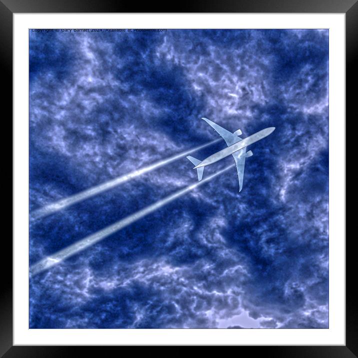 Sky, Airliner, Abstract Artwork Framed Mounted Print by Gary Barratt