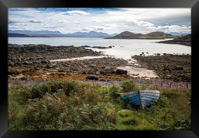 Blue Boat, Lock Ewe  Framed Print by Derek Daniel