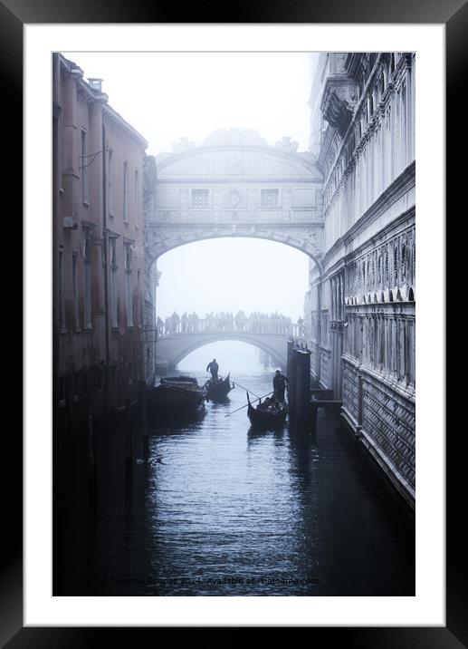 Venice Bridge of Sighs  Framed Mounted Print by Katerina Roupec