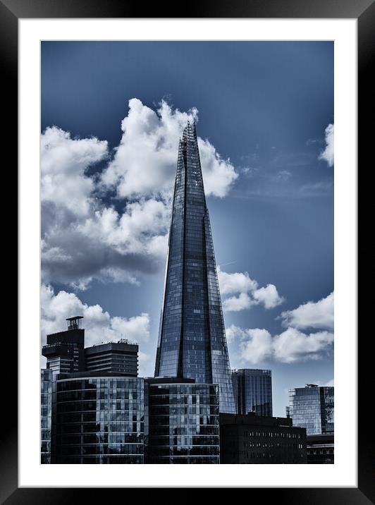the Shard in the clouds Framed Mounted Print by Katerina Roupec