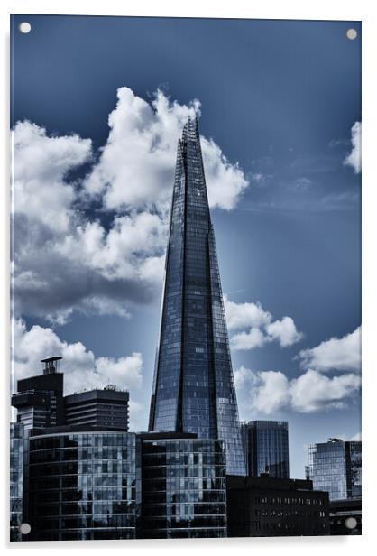 the Shard in the clouds Acrylic by Katerina Roupec