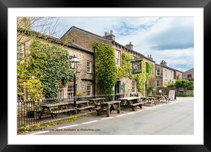 The Green Dragon Pub in Hardraw Framed Mounted Print by Keith Douglas