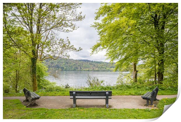 Tranquil Lake Windermere view Print by Jason Wells