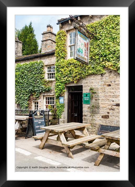 Green Dragon Pub Entrance - Hardraw, Hawes Framed Mounted Print by Keith Douglas