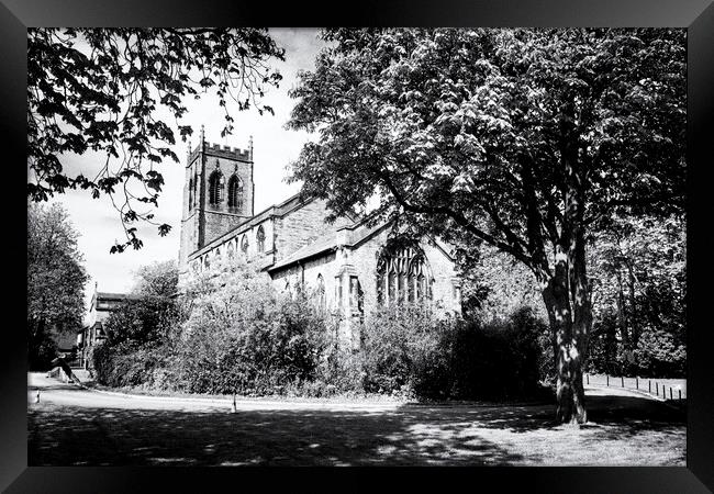 Christ Church Pennington  Mono Framed Print by Glen Allen