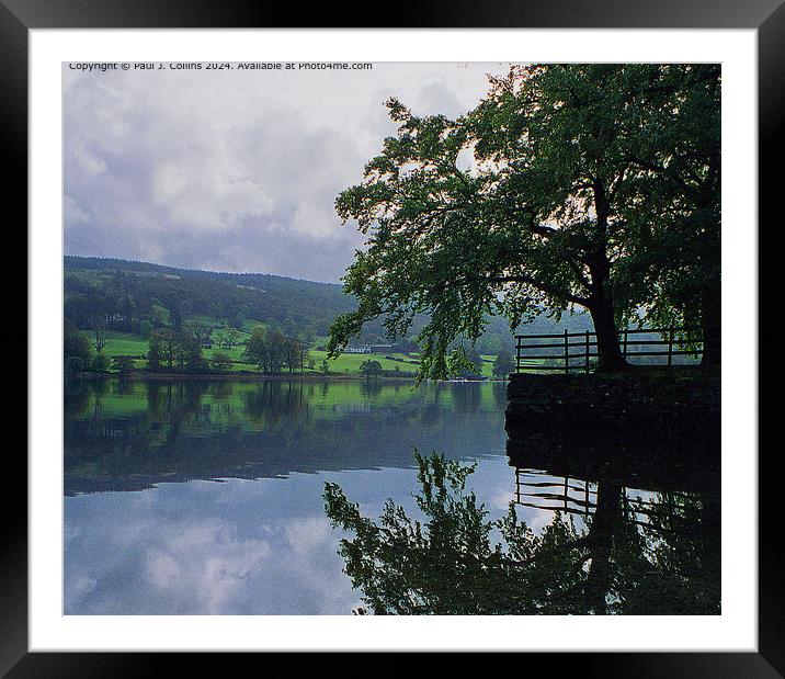 Coniston Reflections Framed Mounted Print by Paul J. Collins