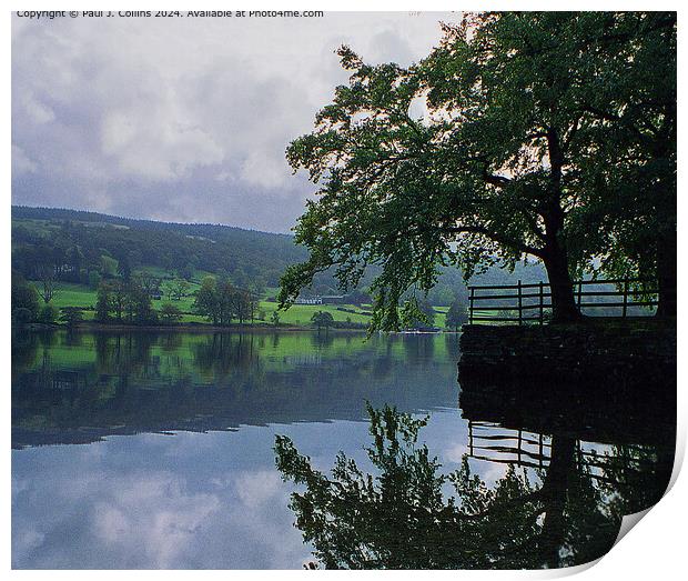 Coniston Reflections Print by Paul J. Collins