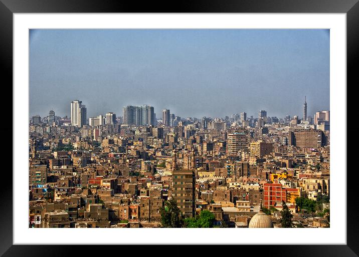 Cairo Skyscraper Cityscape Framed Mounted Print by Peter Bolton