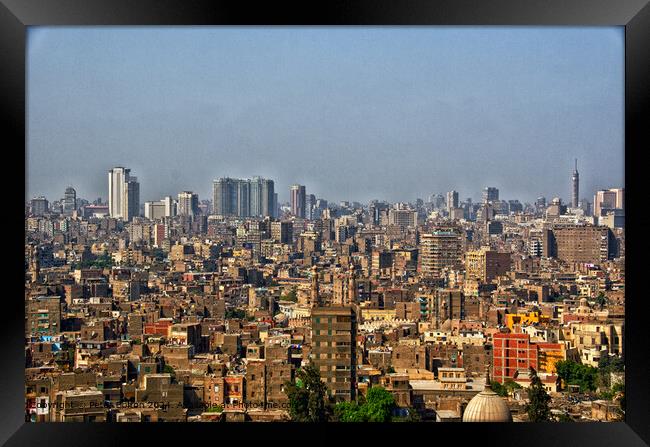Cairo Skyscraper Cityscape Framed Print by Peter Bolton