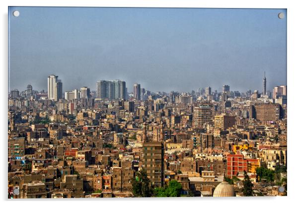 Cairo Skyscraper Cityscape Acrylic by Peter Bolton