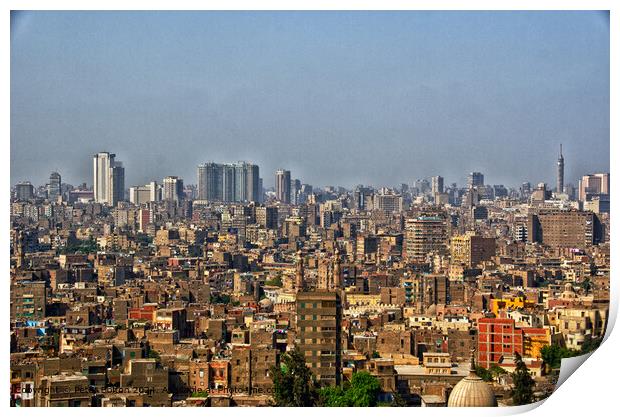 Cairo Skyscraper Cityscape Print by Peter Bolton