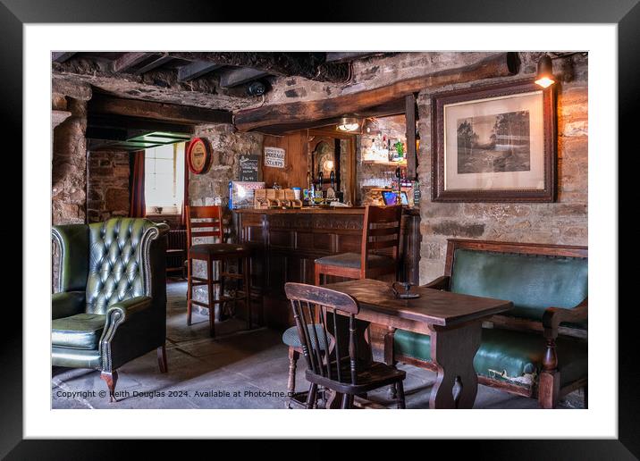 The Green Dragon Pub in Hardraw Framed Mounted Print by Keith Douglas
