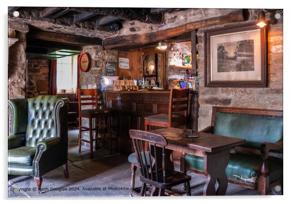 The Green Dragon Pub in Hardraw Acrylic by Keith Douglas
