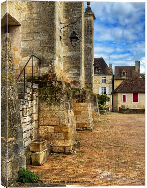 Medieval buildings, Bergerac, France Canvas Print by Philip Teale