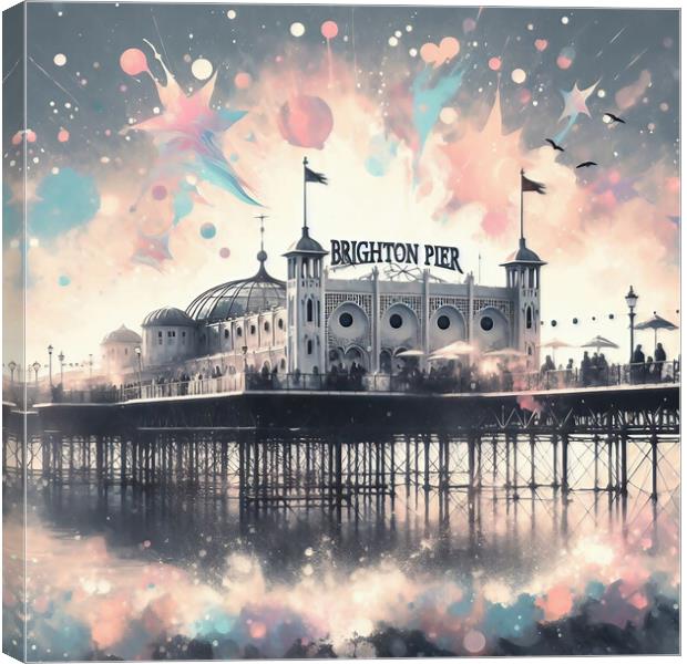 Pastel Brighton Pier Canvas Print by Scott Anderson