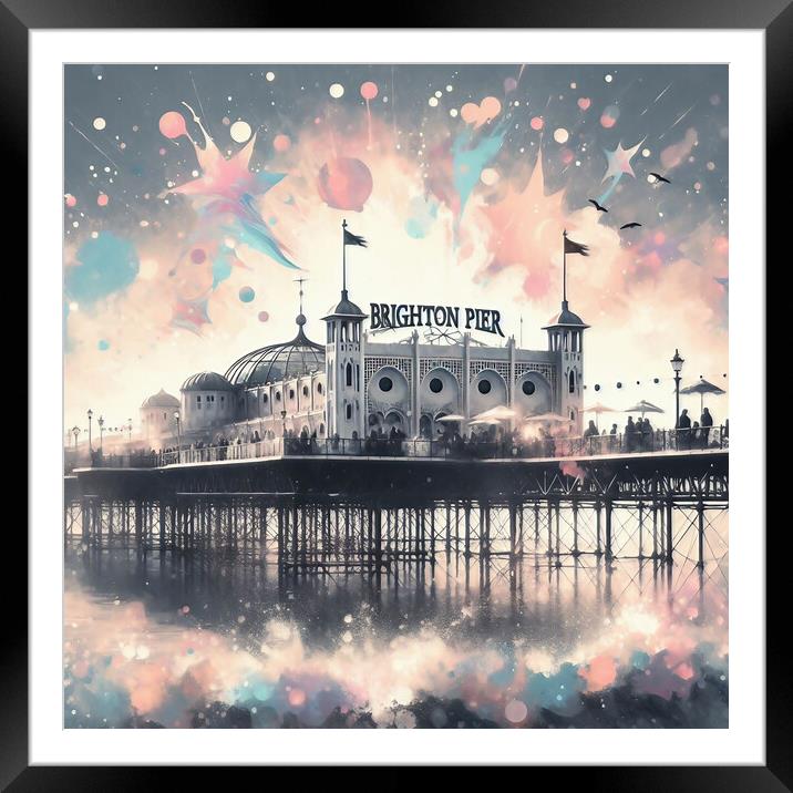 Pastel Brighton Pier Framed Mounted Print by Scott Anderson