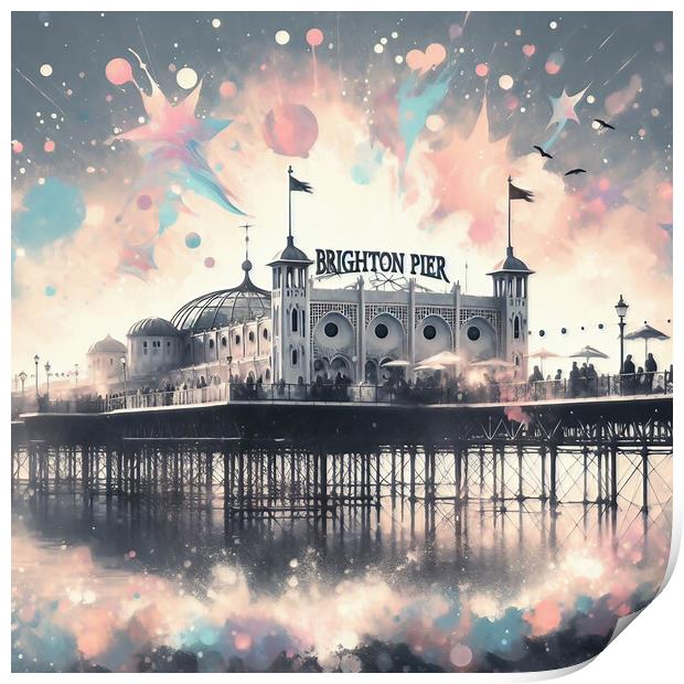 Pastel Brighton Pier Print by Scott Anderson