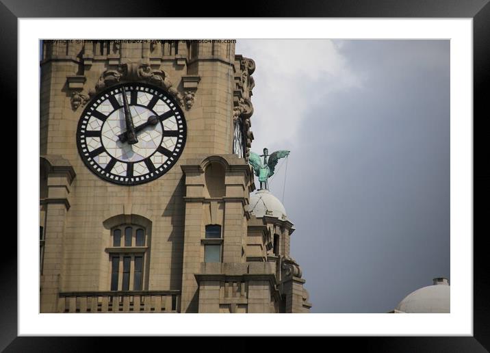 Liver Building Clock Detail Framed Mounted Print by Ian Fairbrother