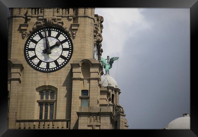 Liver Building Clock Detail Framed Print by Ian Fairbrother