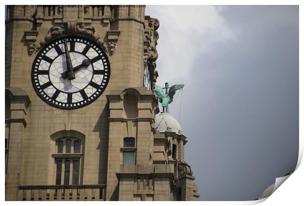 Liver Building Clock Detail Print by Ian Fairbrother