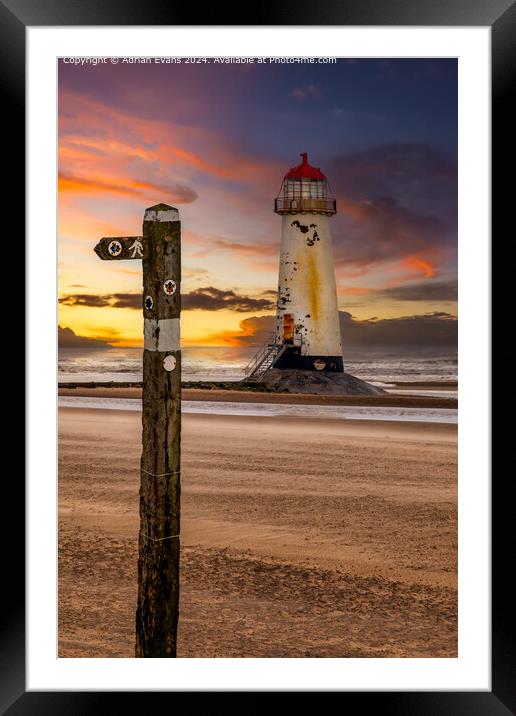 Talacre Lighthouse Sunset Framed Mounted Print by Adrian Evans