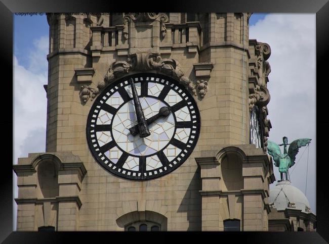 Liverpool Liver Building Clock Framed Print by Ian Fairbrother