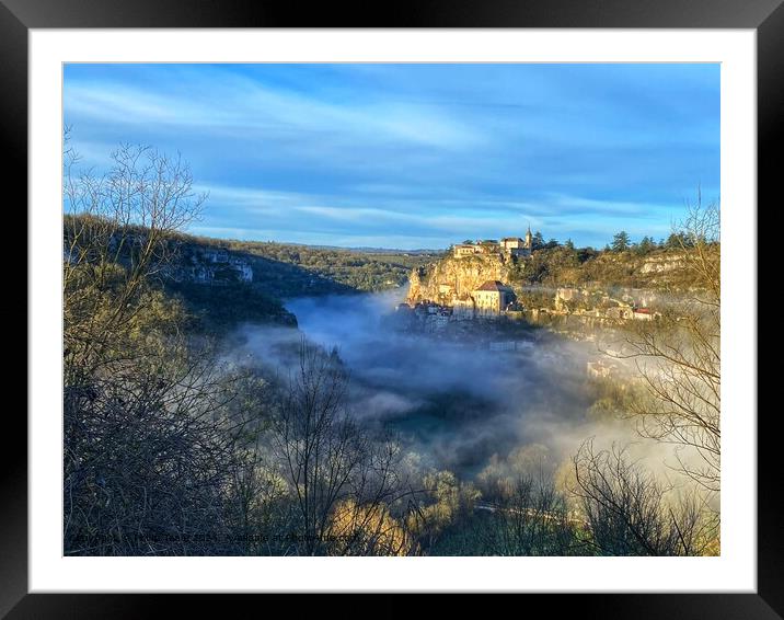 Misty Medieval Rocamadour, France Framed Mounted Print by Philip Teale