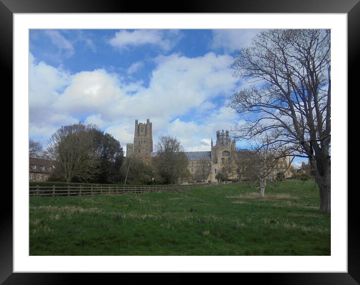 Ely Cathedral Landscape View Framed Mounted Print by Simon Hill